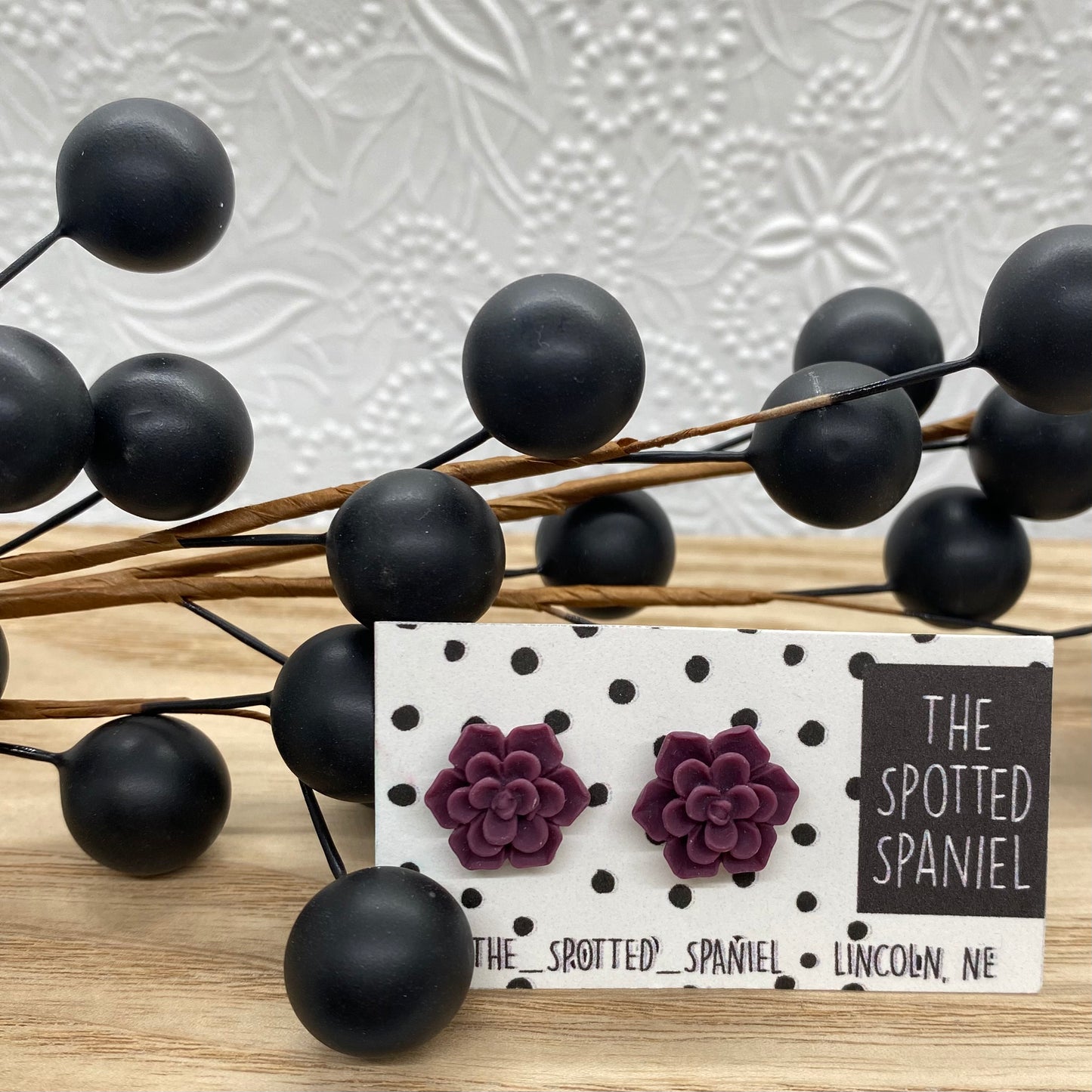Maroon Succulent Stud
