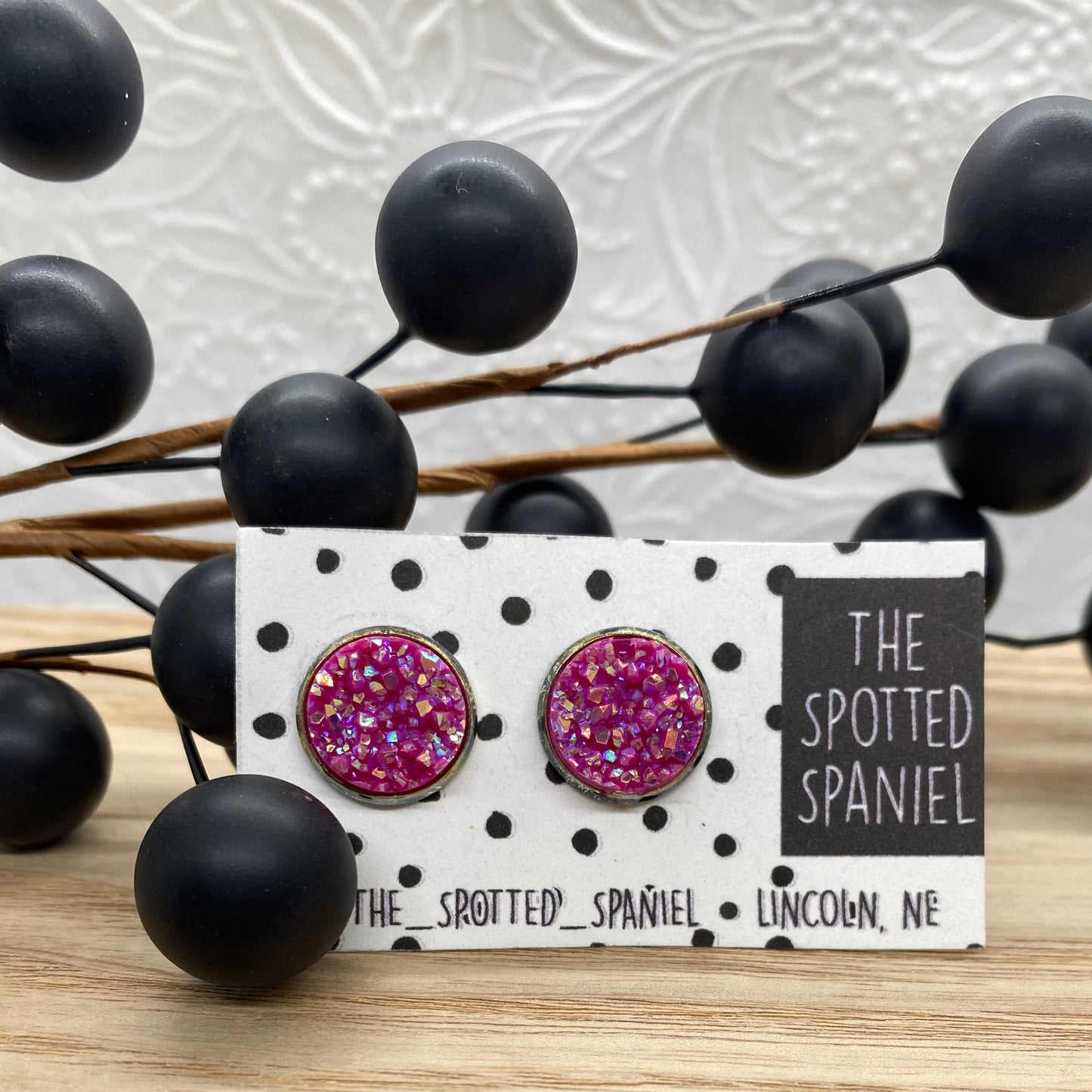 Iridescent Pink Stud