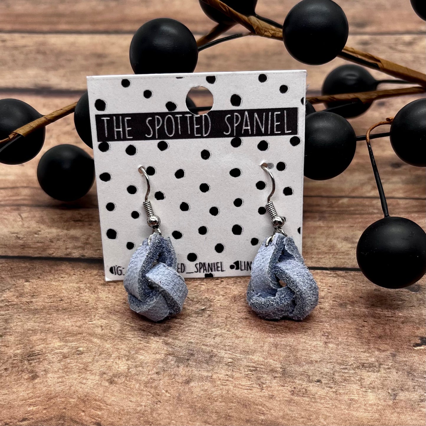 Denim Blue Knot Earrings