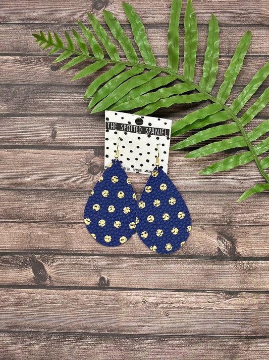 Lg. Navy/Gold polka dot