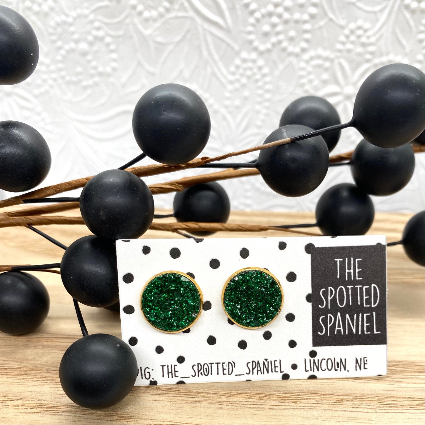 Glitter Green Stud