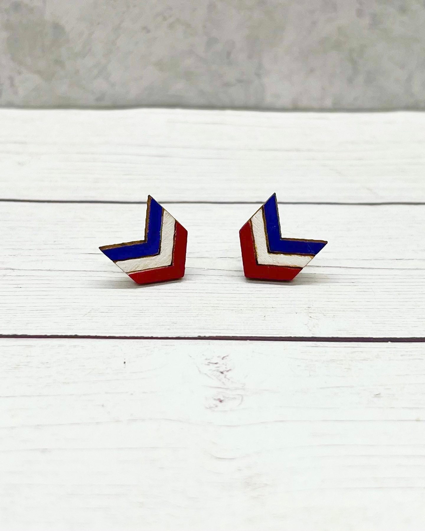 Wood Chevron Studs