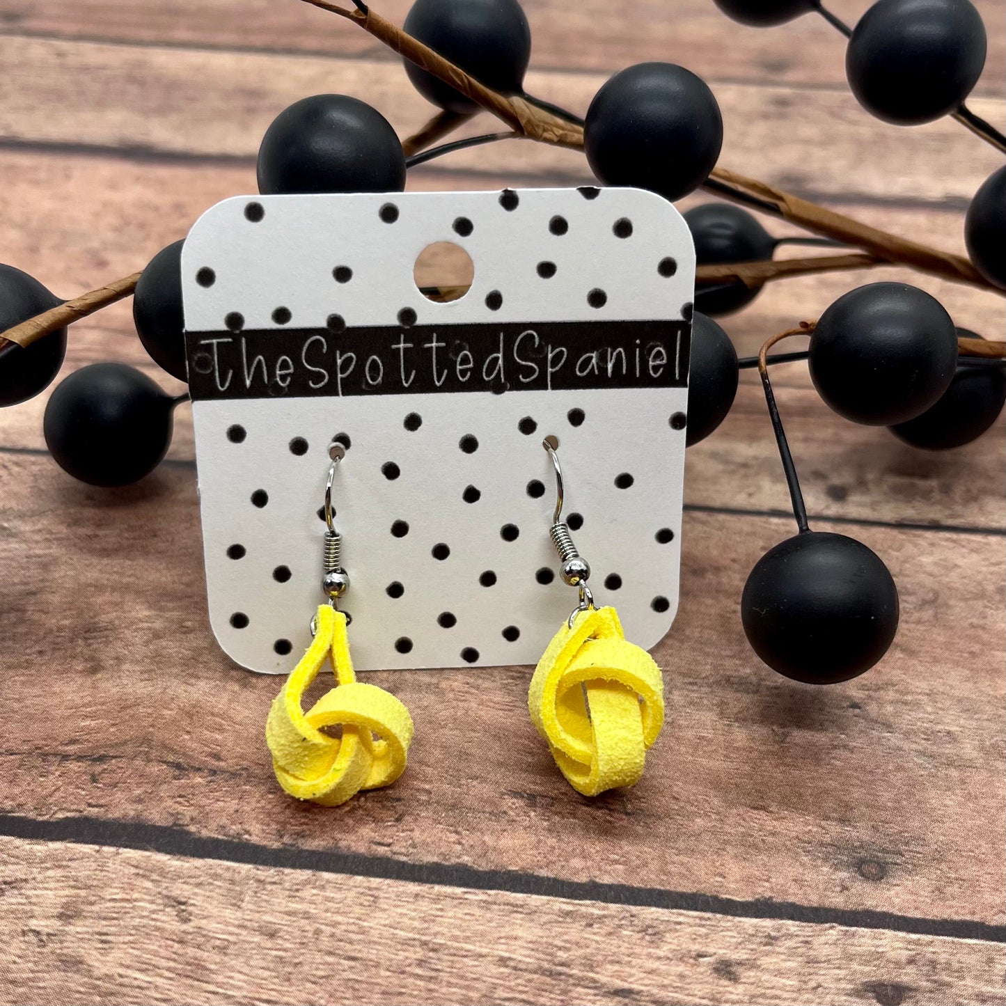 Bright Yellow Knot Earrings