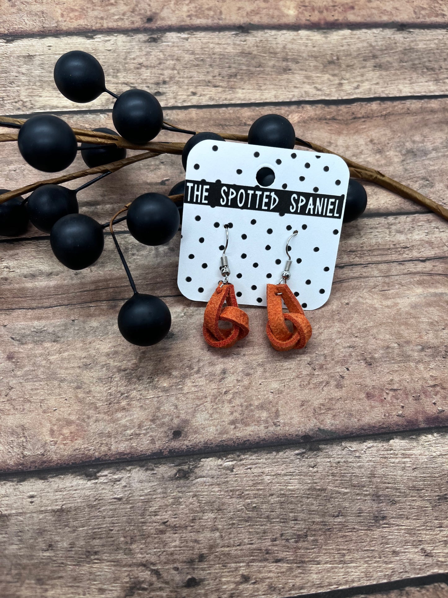 Orange Knot Earrings